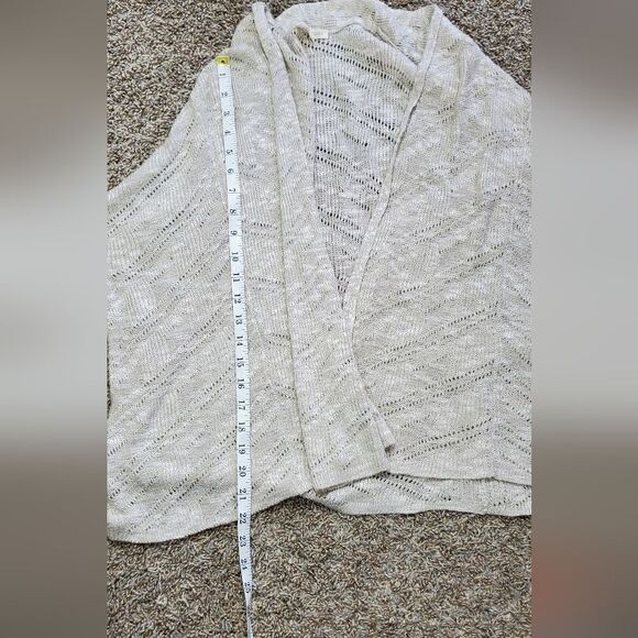 Eileen Fisher Oatmeal Italian Yarn Linen Blend Cardigan - Picture 4 of 6